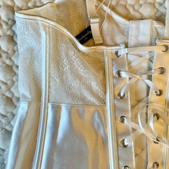 While Lace and Satin Teddy - Picture 5 of 8